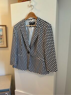 Black & White Print Single Button Blazer -  John Meyer Collection